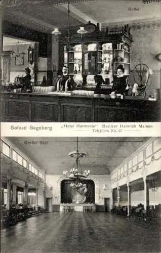 Ak Bad Segeberg in Holstein, Hotel Harmonie, Buffet, Großer Saal