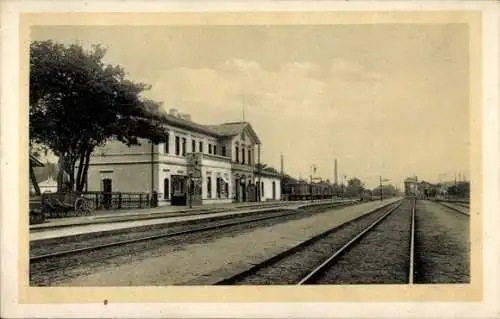 Ak Ascheberg in Schleswig Holstein, Bahnhof, Gleisseite