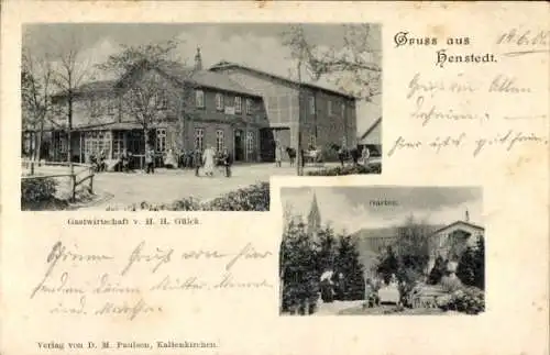 Ak Henstedt Ulzburg in Schleswig Holstein, Gastwirtschaft v. H. H. Gülck, Garten, ländliche Szene