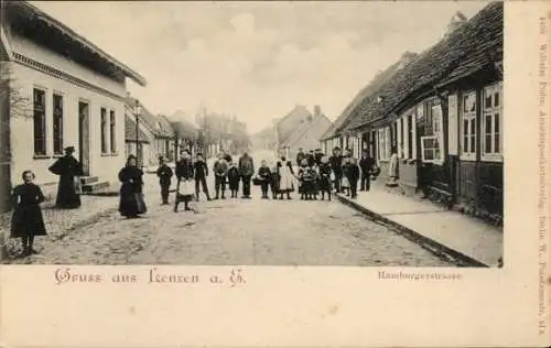 Ak Lenzen an der Elbe Prignitz, Hamburgerstraße, Anwohner