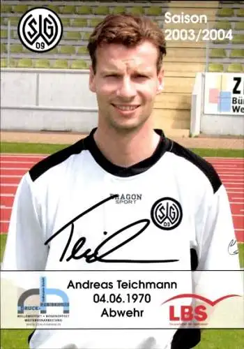Autogrammkarte Fußballer Andreas Teichmann, SG Wattenscheid 09, Autogramm