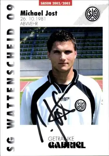 Autogrammkarte Fußballer Michael Jost, SG Wattenscheid 09, Autogramm