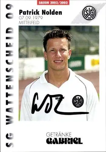 Autogrammkarte Fußballer Patrick Nolden, SG Wattenscheid 09, Autogramm