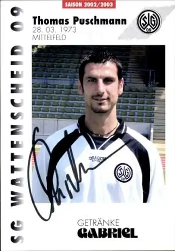 Autogrammkarte Fußballer Thomas Puschmann, SG Wattenscheid 09, Autogramm