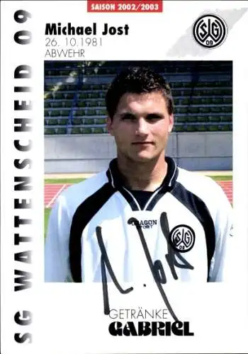 Autogrammkarte Fußballer Michael Jost, SG Wattenscheid 09, Autogramm