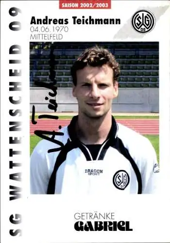 Autogrammkarte Fußballer Andreas Teichmann, SG Wattenscheid 09, Autogramm