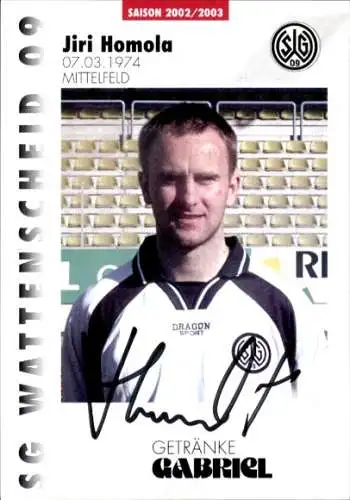 Autogrammkarte Fußballer Jiri Homola, SG Wattenscheid 09, Autogramm