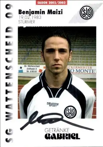 Autogrammkarte Fußballer Benjamin Maizi, SG Wattenscheid 09, Autogramm