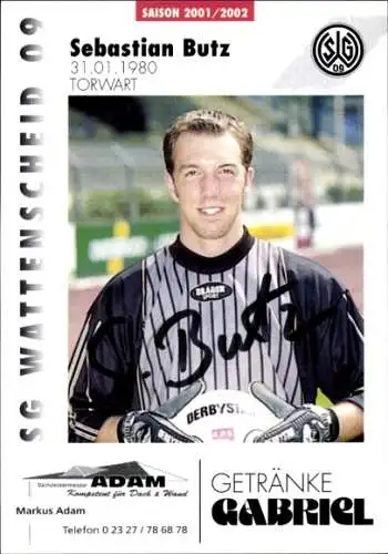 Autogrammkarte Fußballer Sebatian Butz, SG Wattenscheid 09, Autogramm
