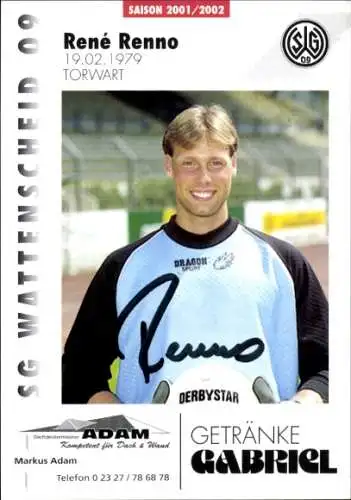 Autogrammkarte Fußballer René Renno, SG Wattenscheid 09, Autogramm