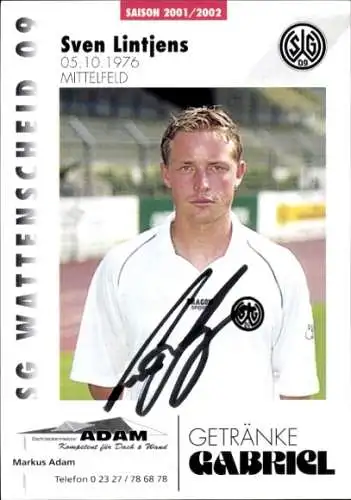 Autogrammkarte Fußballer Sven Lintjens, SG Wattenscheid 09, Autogramm
