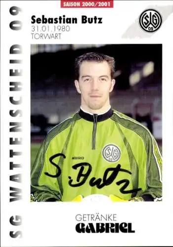 Autogrammkarte Fußballer Sebastian Butz, SG Wattenscheid 09, Autogramm