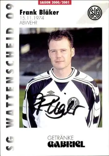 Autogrammkarte Fußballer Frank Bläker, SG Wattenscheid 09, Autogramm