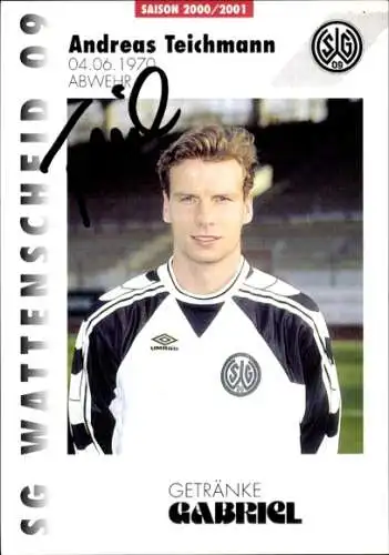 Autogrammkarte Fußballer Andreas Teichmann, SG Wattenscheid 09, Autogramm
