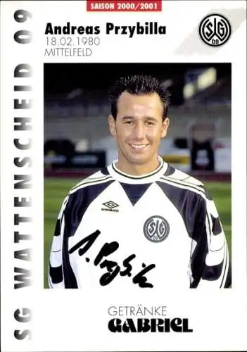 Autogrammkarte Fußballer Andreas Przybilla, SG Wattenscheid 09, Autogramm