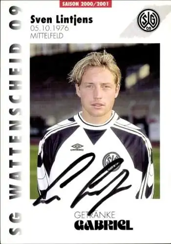 Autogrammkarte Fußballer Sven Lintjens, SG Wattenscheid 09, Autogramm