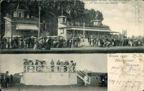 Ak Iffezheim am Rhein, Iffezheimer Rennen, Tribüne