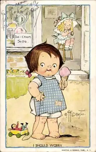 Künstler Ak Drayton, Grace, Mädchen mit Eis