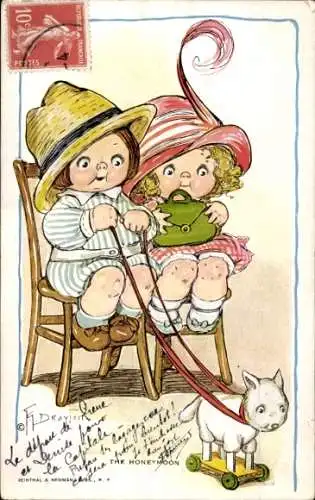 Künstler Ak Drayton, Grace, Kinder, Flitterwochen