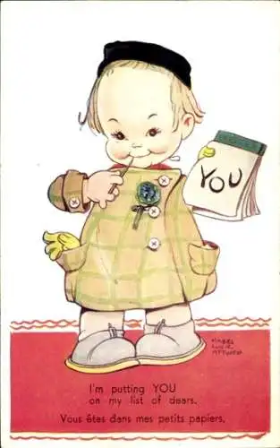 Künstler Ak Attwell, Mabel Lucy, Kind, I'm putting You on my list of dears