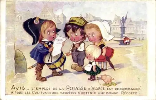 Künstler Ak Kinder, Potasse d'Alsace, Reklame