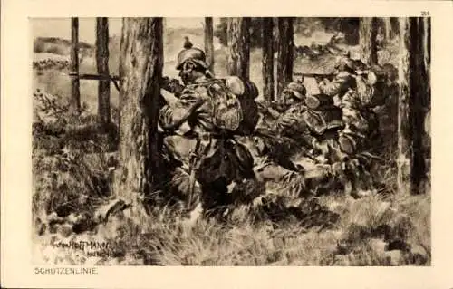 Künstler Ak Hoffmann, Anton, I WK, Schützenlinie, Ostpreußenhilfe