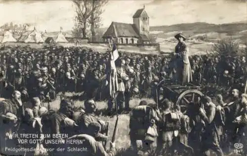 Ak Feldgottesdienst vor der Schlacht, Soldaten