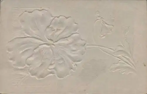 Relief Ak Blumen, Stiefmütterchen