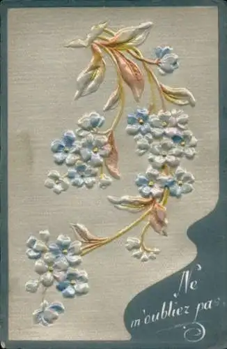 Relief Ak Blumen, Vergissmeinnicht