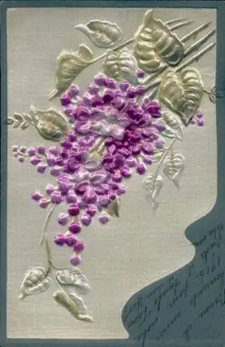 Relief Ak Blumen, Blütenzweig