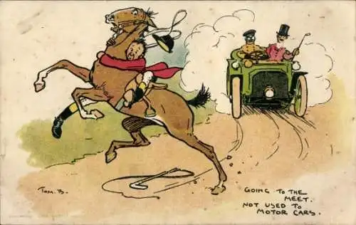 Künstler Ak B., Tom, Going to the Meet, not used to Motor Cars
