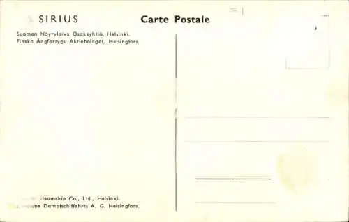 Ak Frachtschiff Sirius