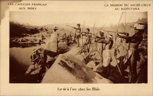 Ak Rajputana Indien, Einheimische Bogenschützen