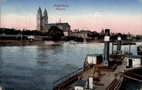 Ak Magdeburg an der Elbe,  Elbpartie