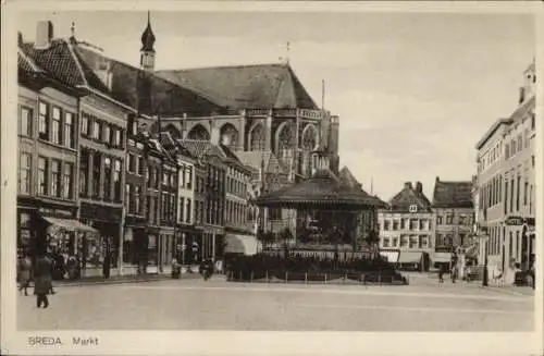 Ak Breda Nordbrabant Niederlande, Markt