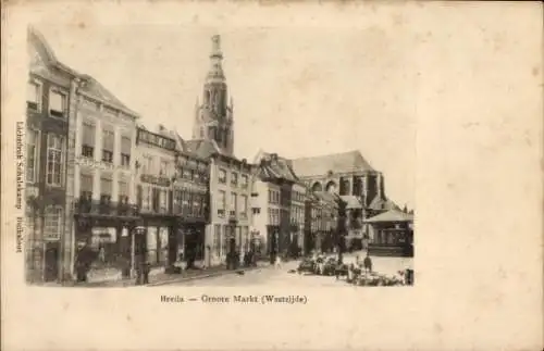 Ak Breda Nordbrabant Niederlande, Groote Markt (Westzijde)