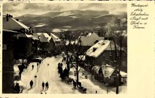 Ak Mittelschreiberhau Szklarska Poręba Schreiberhau Riesengebirge Schlesien, Winterlandschaft,...