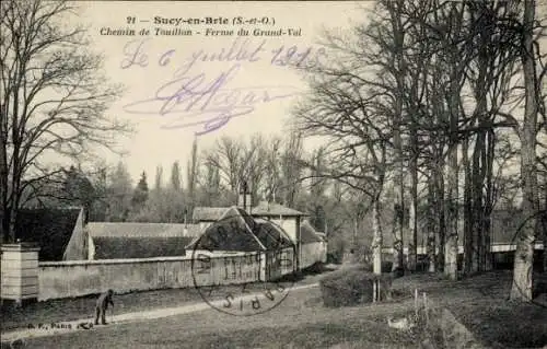 Ak Sucy en Brie Val de Marne, Chemin de Touillon, Ferme du Grand-Val