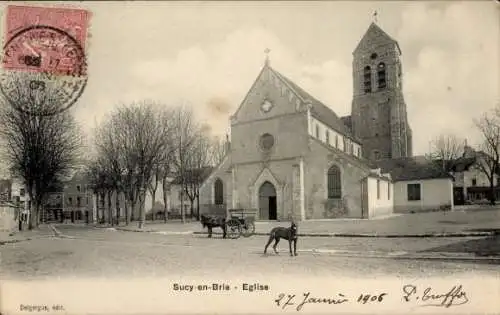 Ak Sucy en Brie Val de Marne, Kirche