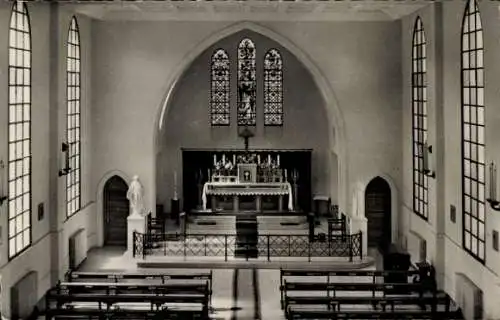 Ak Thiais Val de Marne, Innenansicht einer Kapelle, Altar, Fenster, Statuen