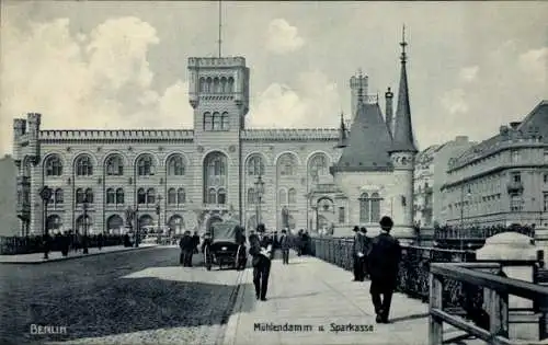 Ak Berlin, Mühlendamm, Sparkasse