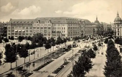 Ak Berlin Mitte, Alexanderplatz,  Wirenberg-Platz, Stadtansicht, Straßenbahnen, Gebäude