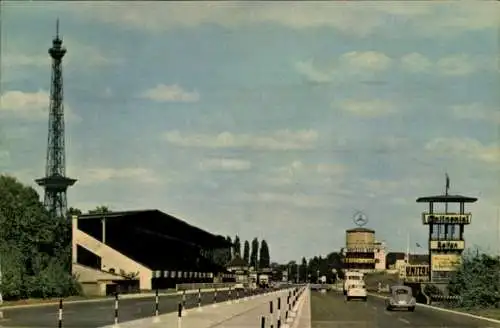 Ak Berlin Charlottenburg, Avus-Ausfahrt mit Funkturm