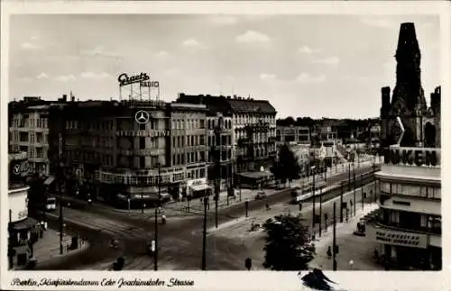Ak Berlin Charlottenburg, Kurfürstendamm, Joachimstaler Str., Reklame Graetz Radio, Mercedes Benz