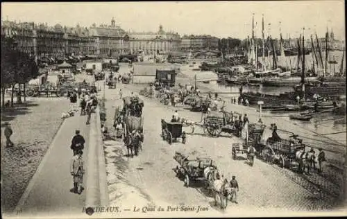 Ak Bordeaux Gironde, Quai du Port Saint Jean