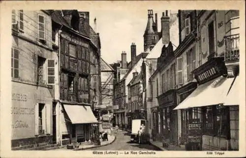 Ak Gien Loiret, Rue Gambetta