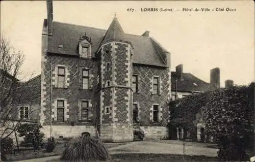 Ak Lorris Loiret, Hôtel de Ville, Côté Ouest, s Gebäude, Stadtansicht