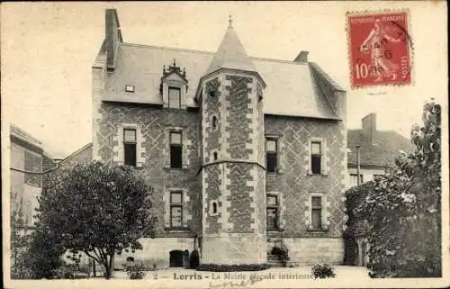 Ak Lorris Loiret, La Mairie, Fassade