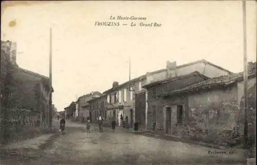 Ak Frouzins Haute Garonne, Grand Rue