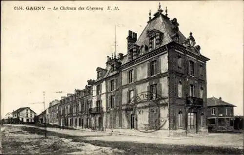 Ak Gagny Seine Saint Denis, Le Château des Chesnay, s Gebäude, schwarz-weiß Fotografie